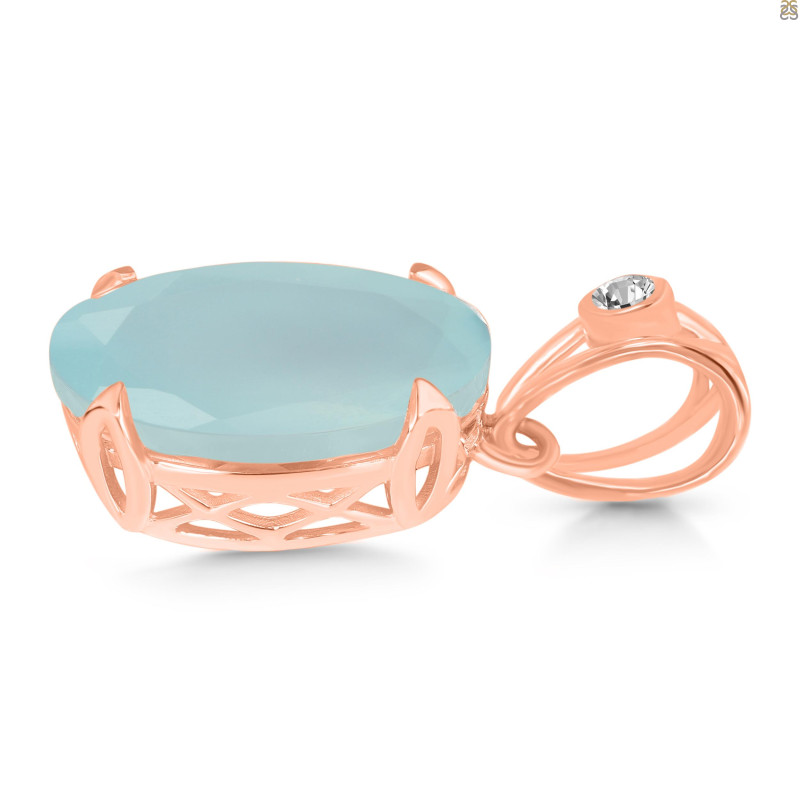 Blue Chalcedony Pendant BLX-RDP-744-V-LOOP.