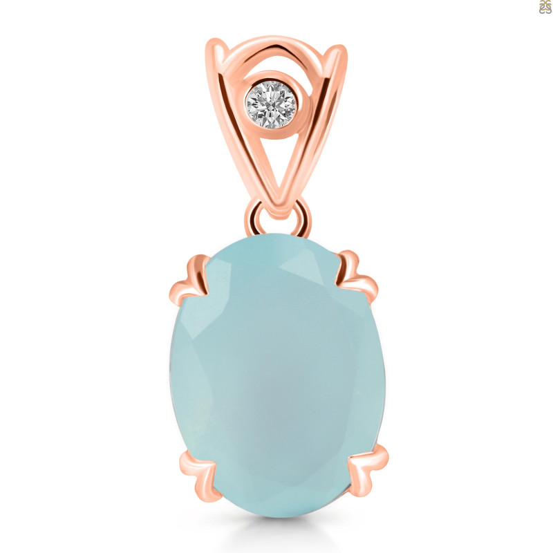 Blue Chalcedony Pendant BLX-RDP-745-V-LOOP.