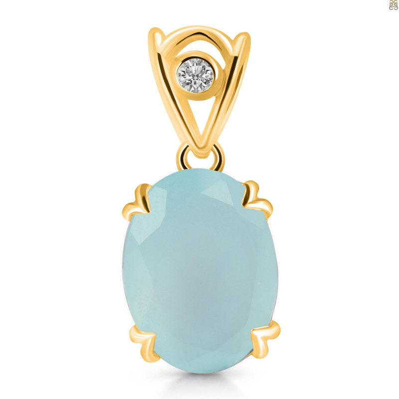 Blue Chalcedony Pendant BLX-RDP-745-V-LOOP.