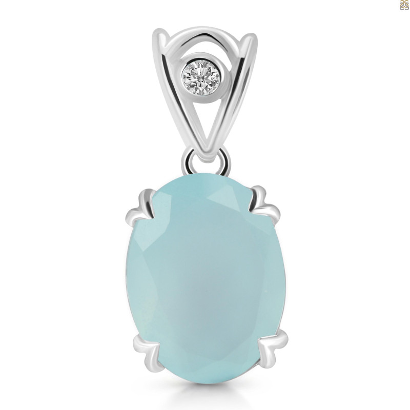 Blue Chalcedony Pendant BLX-RDP-745-V-LOOP.