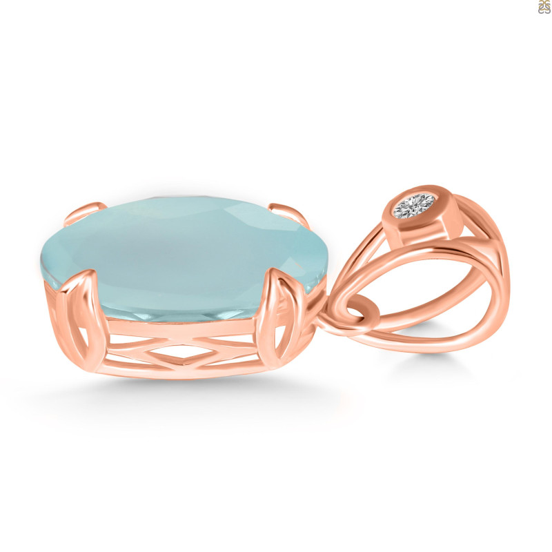 Blue Chalcedony Pendant BLX-RDP-745-V-LOOP.