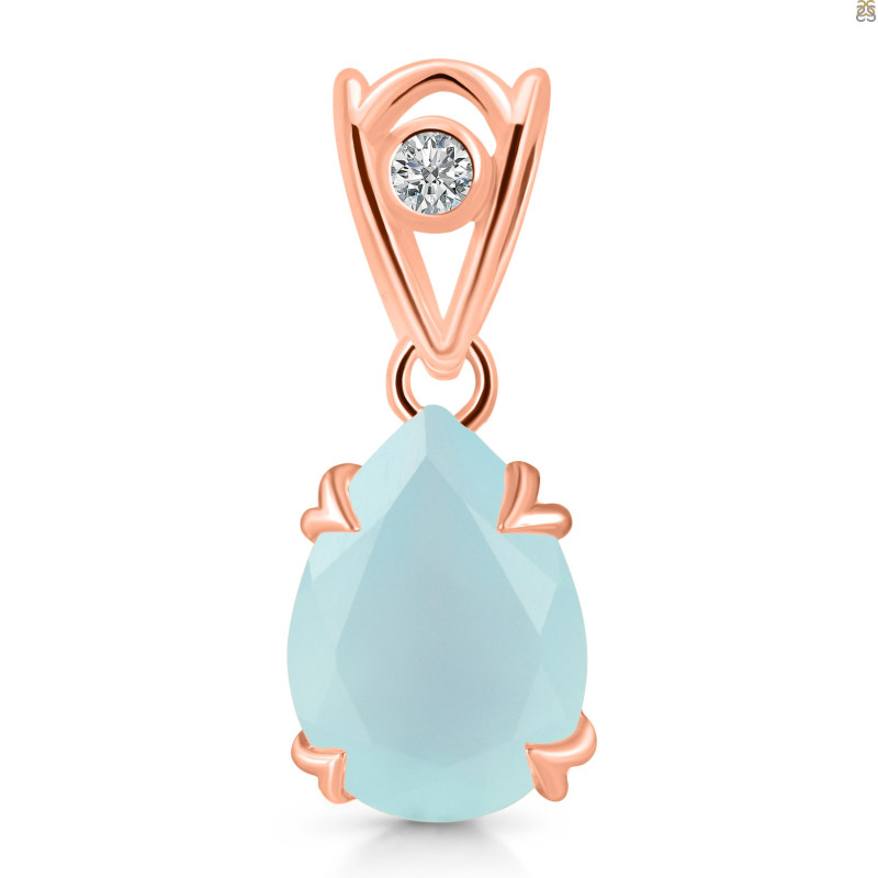 Blue Chalcedony Pendant BLX-RDP-746-V-LOOP.