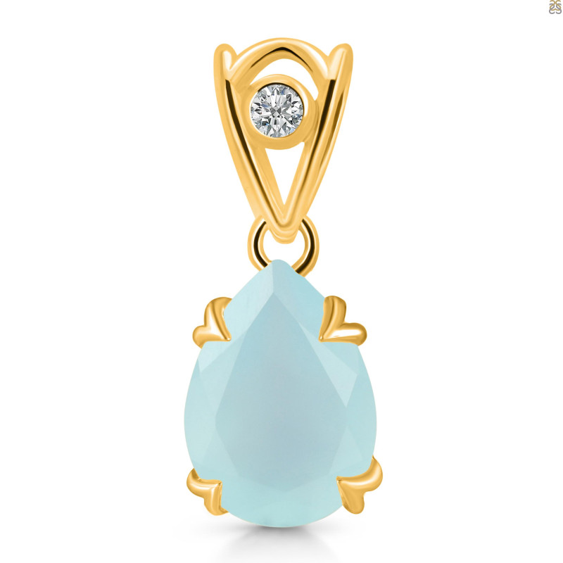 Blue Chalcedony Pendant BLX-RDP-746-V-LOOP.