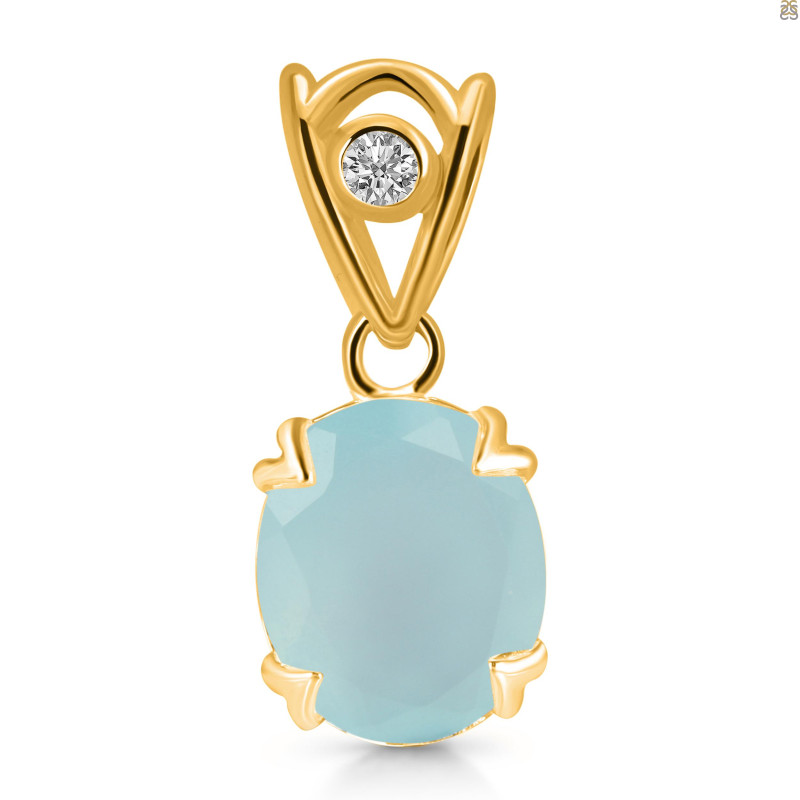 Blue Chalcedony Pendant BLX-RDP-749-V-LOOP.