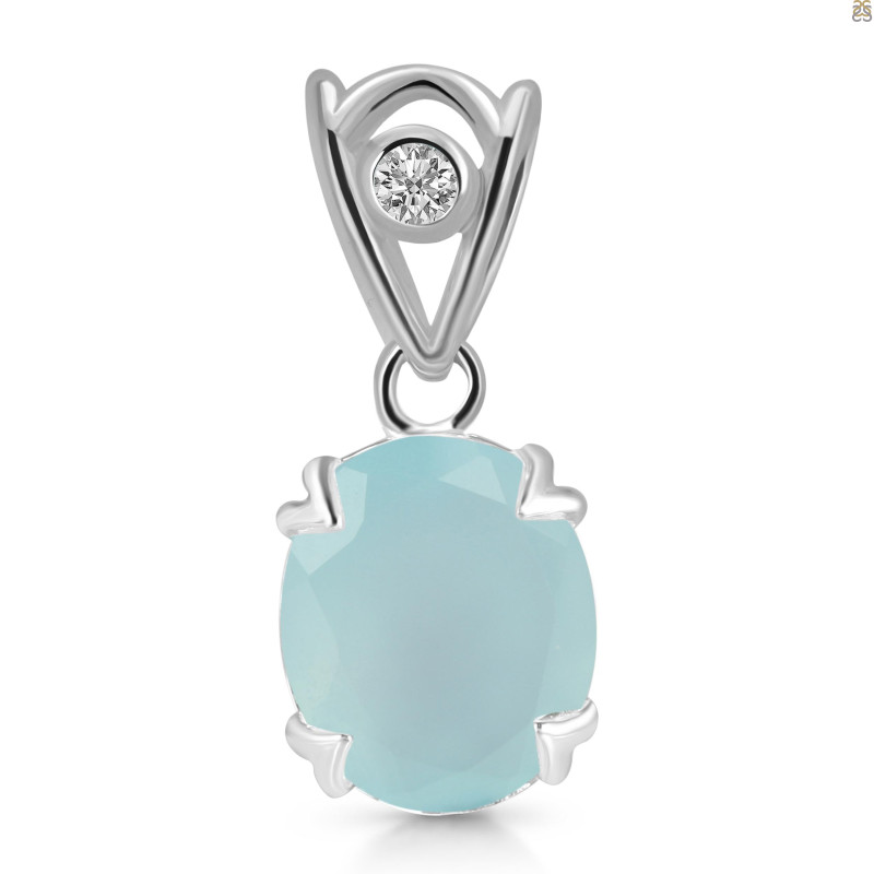 Blue Chalcedony Pendant BLX-RDP-749-V-LOOP.