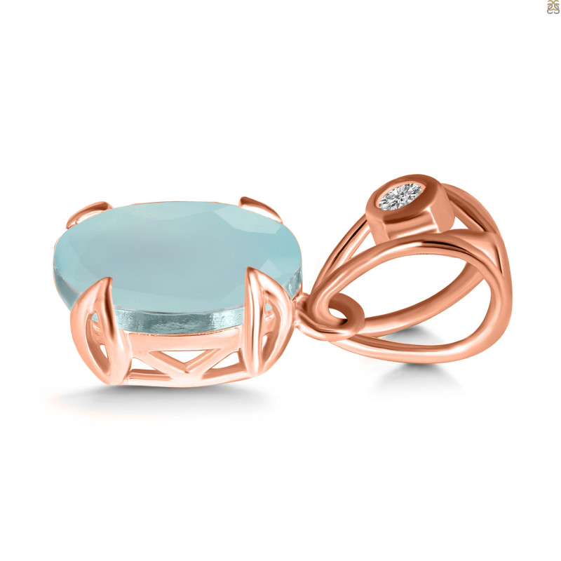 Blue Chalcedony Pendant BLX-RDP-749-V-LOOP.