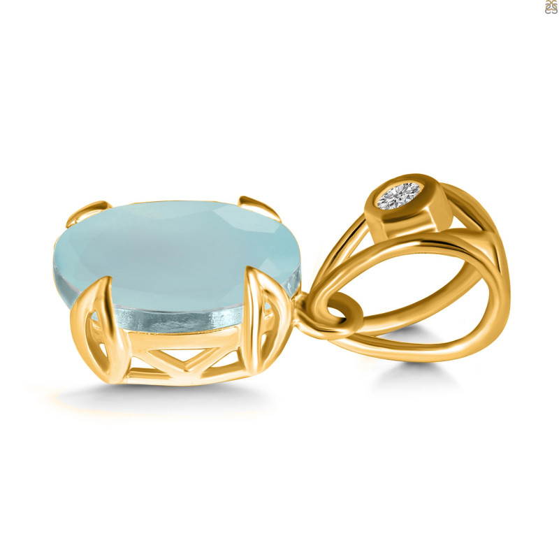 Blue Chalcedony Pendant BLX-RDP-749-V-LOOP.