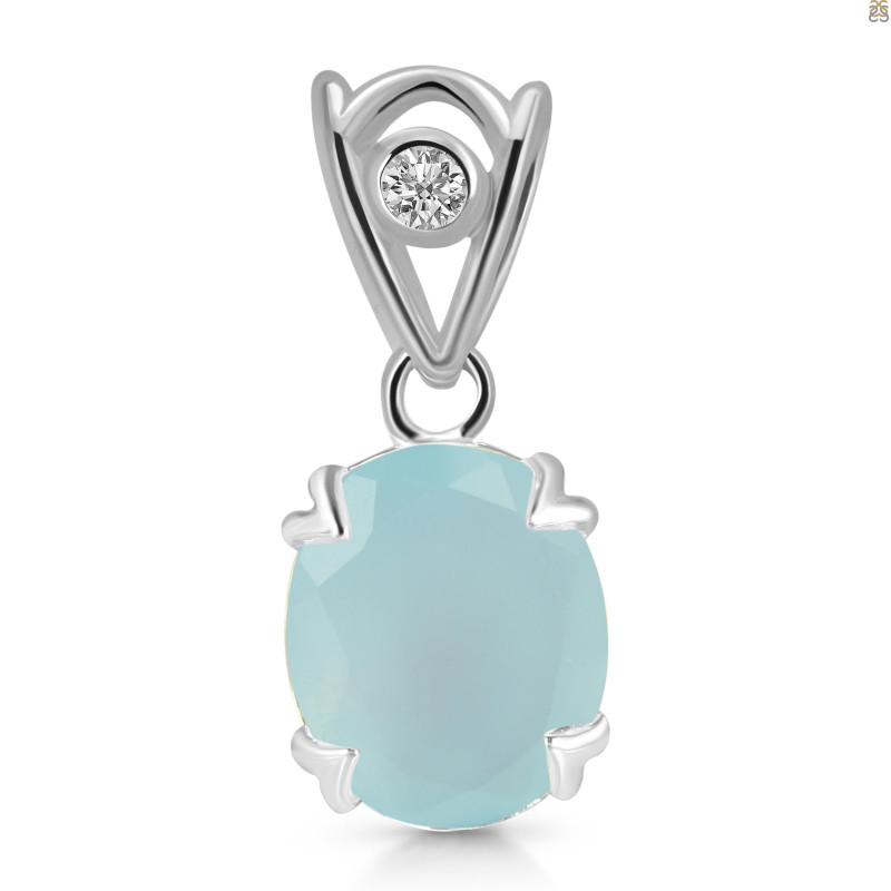 Blue Chalcedony Pendant BLX-RDP-750-V-LOOP.