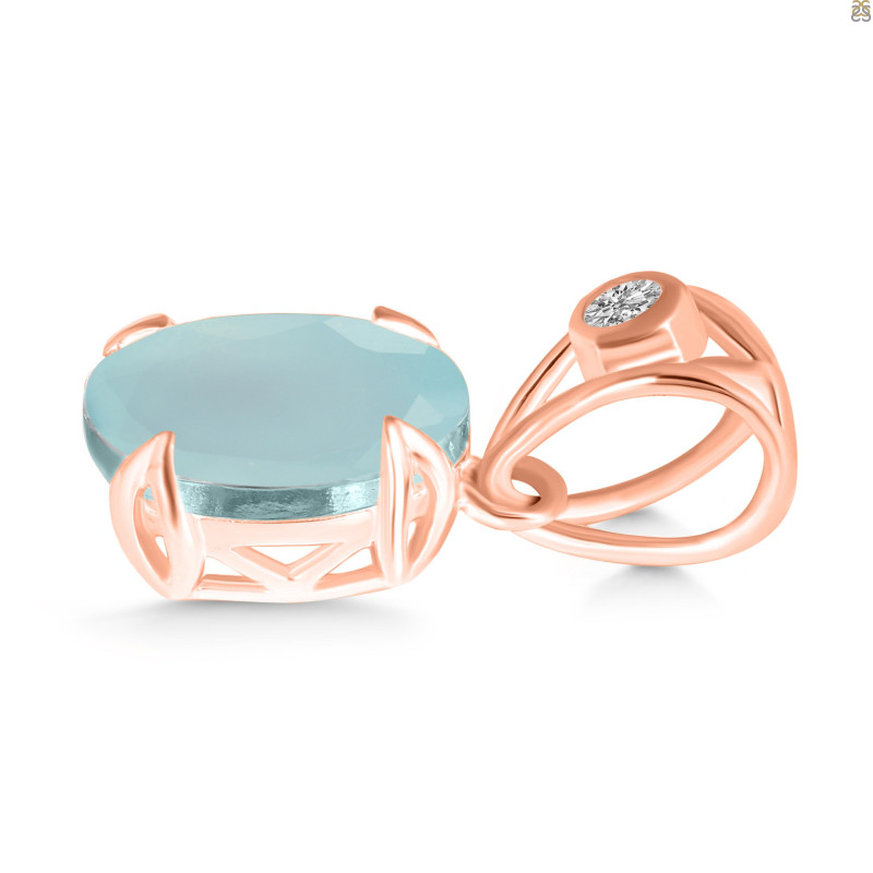 Blue Chalcedony Pendant BLX-RDP-750-V-LOOP.