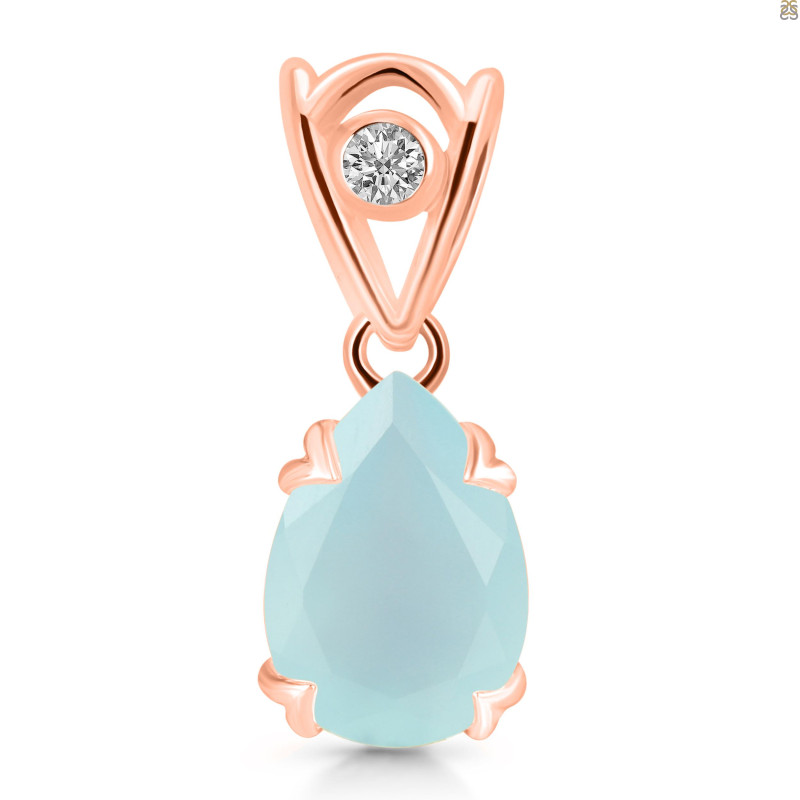 Blue Chalcedony Pendant BLX-RDP-752-V-LOOP.