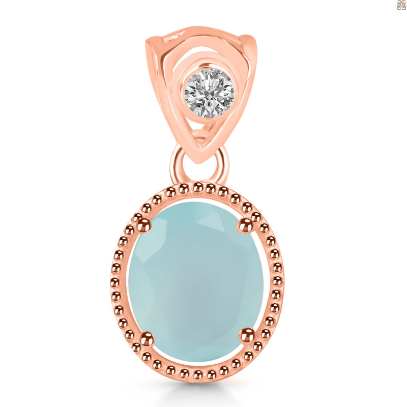 Blue Chalcedony Pendant BLX-RDP-755-V-LOOP.