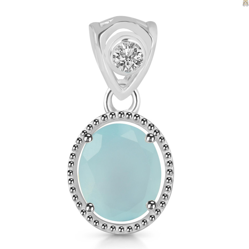 Blue Chalcedony Pendant BLX-RDP-755-V-LOOP.