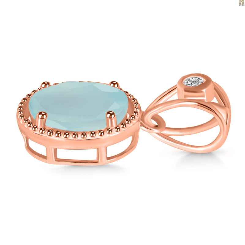 Blue Chalcedony Pendant BLX-RDP-755-V-LOOP.