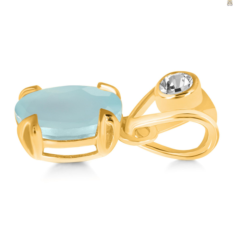Blue Chalcedony Pendant BLX-RDP-762-V-LOOP.