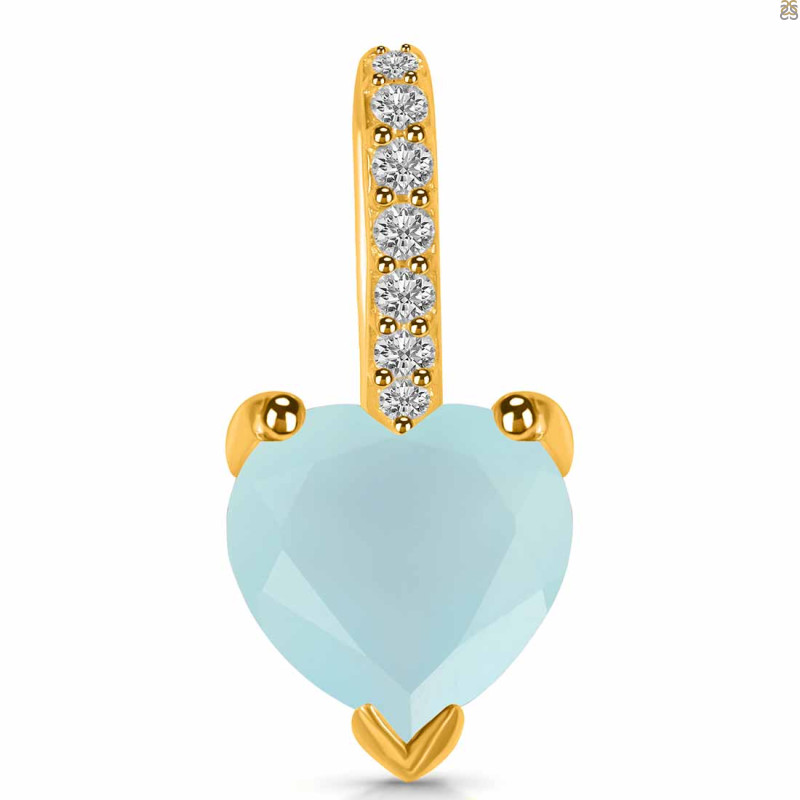 Blue Chalcedony & White Topaz Pendant BLX-RDP-819.