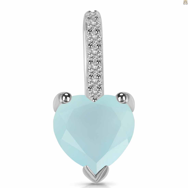 Blue Chalcedony & White Topaz Pendant BLX-RDP-819.