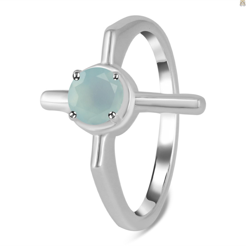 Blue Chalcedony Holy Cross Ring BLX-RDR-2143.