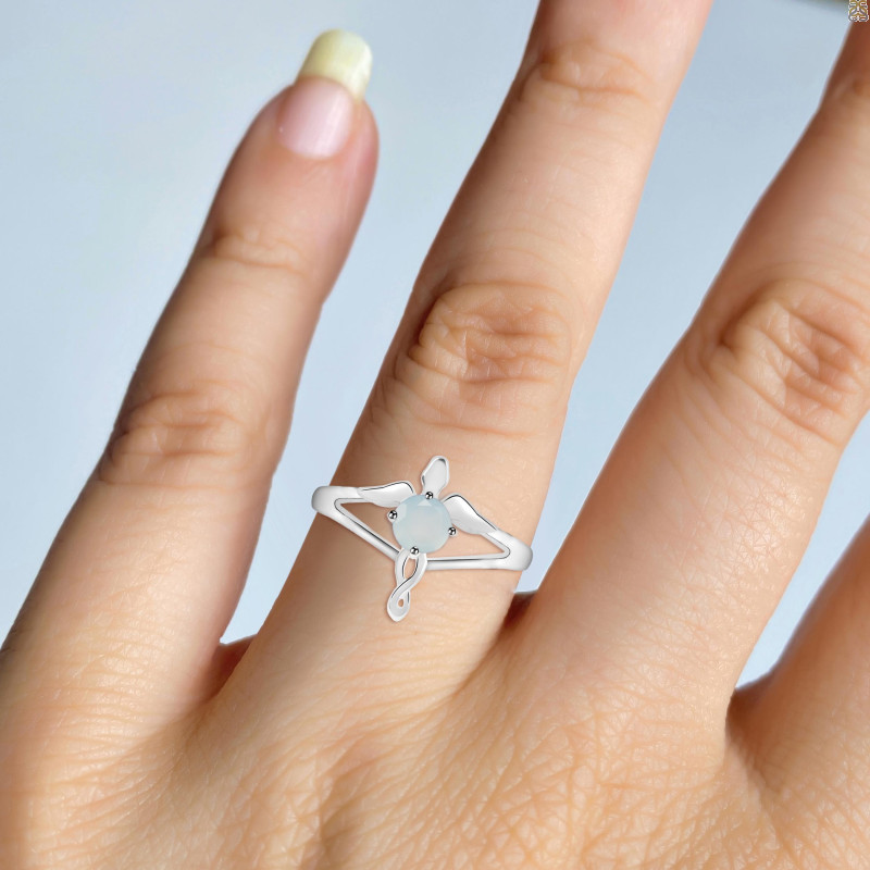 Blue Chalcedony Angel Ring BLX-RDR-2150.