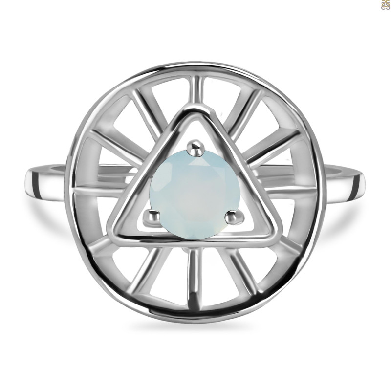 Blue Chalcedony Illuminati Ring BLX-RDR-2158.