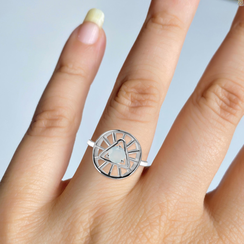 Blue Chalcedony Illuminati Ring BLX-RDR-2158.