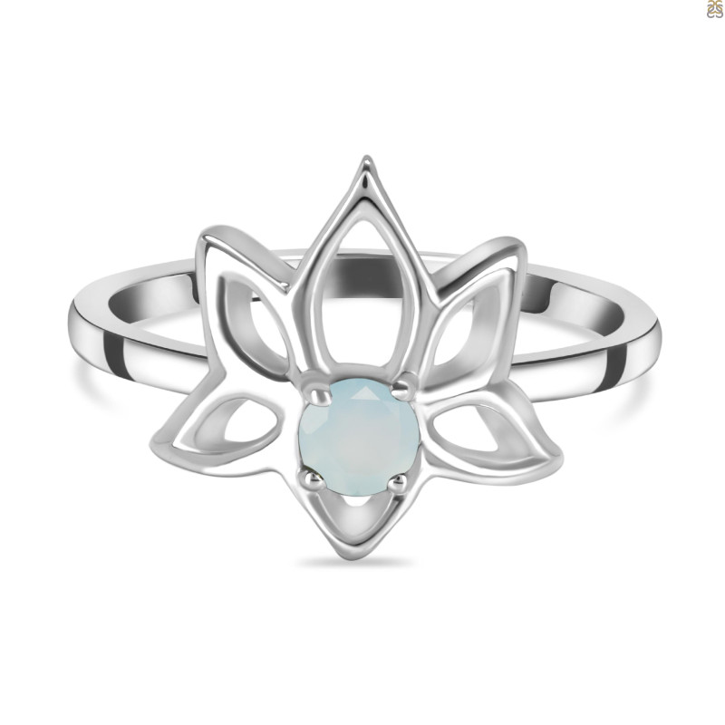 Blue Chalcedony Lotus Ring BLX-RDR-2168.