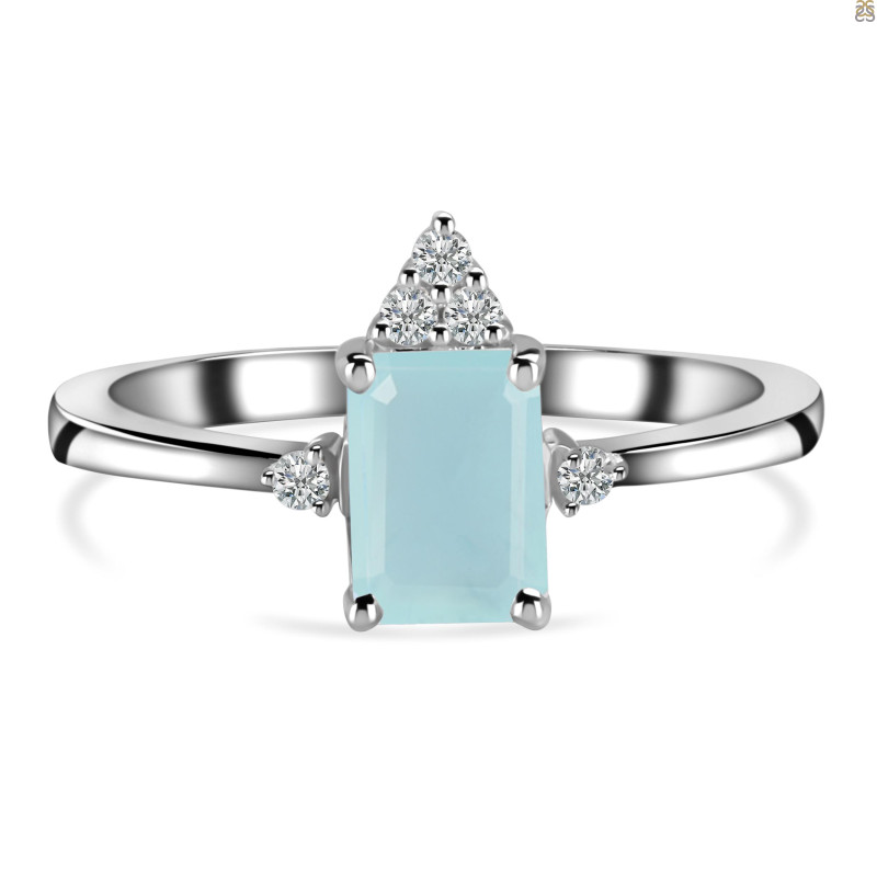 Blue Chalcedony & White Topaz Ring BLX-RDR-2194.