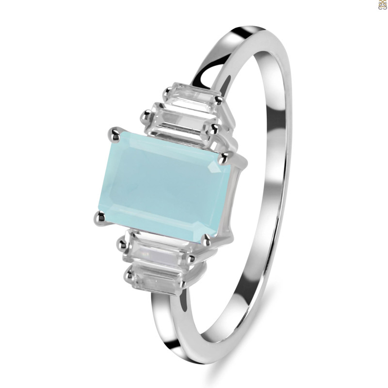 Blue Chalcedony & White Topaz BLX-RDR-2249.