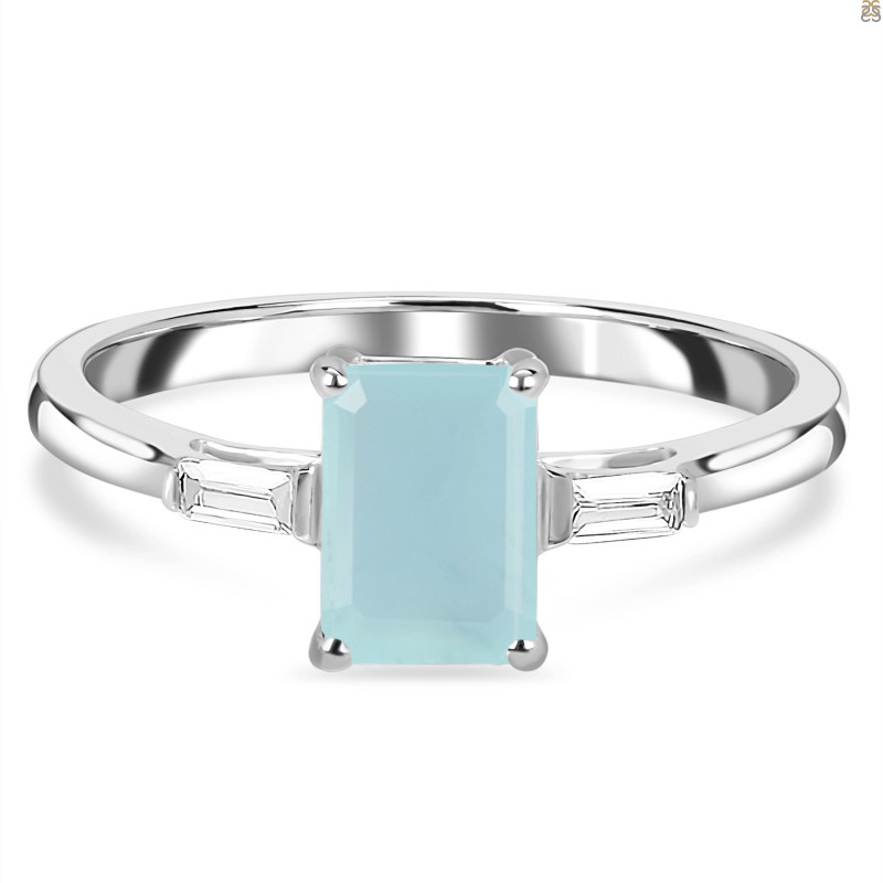 Blue Chalcedony & White Topaz Ring BLX-RDR-2251.