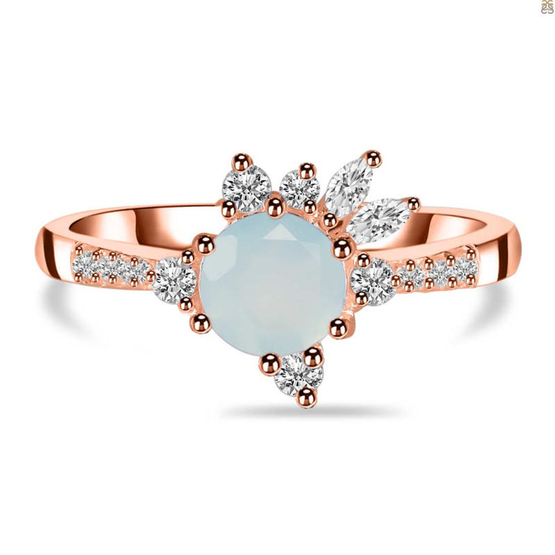 Blue Chalcedony & White Topaz Ring BLX-RDR-2406.