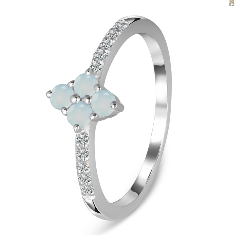 Blue Chalcedony & White Topaz Ring BLX-RDR-2534.