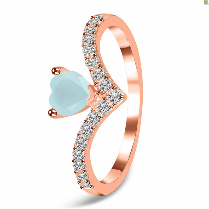 Blue Chalcedony & White Topaz Ring BLX-RDR-2749.