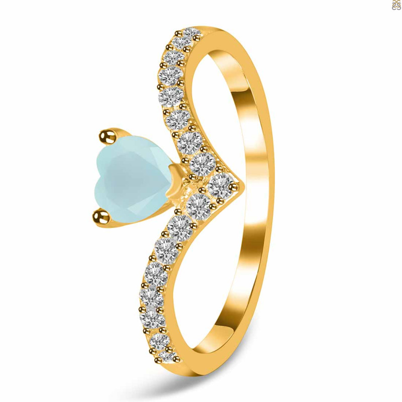 Blue Chalcedony & White Topaz Ring BLX-RDR-2749.