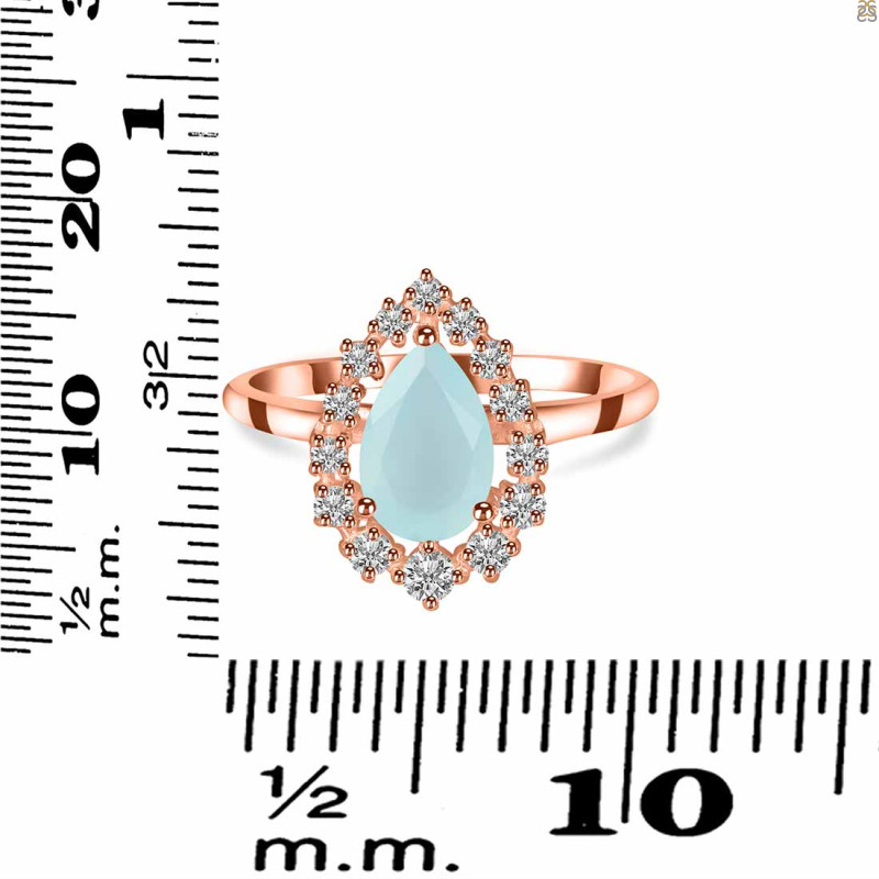 Blue Chalcedony & White Topaz Ring BLX-RDR-2770.