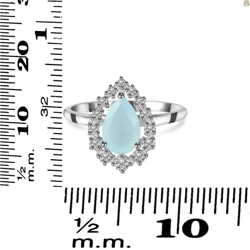 Blue Chalcedony & White Topaz Ring BLX-RDR-2770.