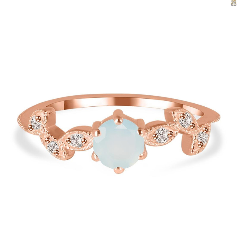 Blue Chalcedony & White Topaz Ring BLX-RDR-2981.