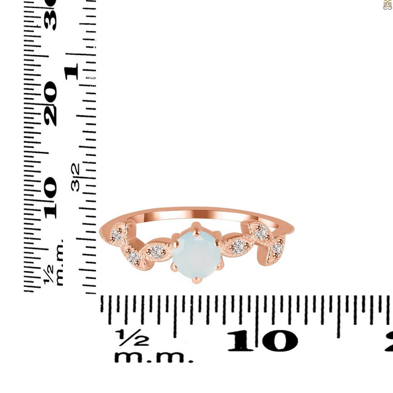 Blue Chalcedony & White Topaz Ring BLX-RDR-2981.