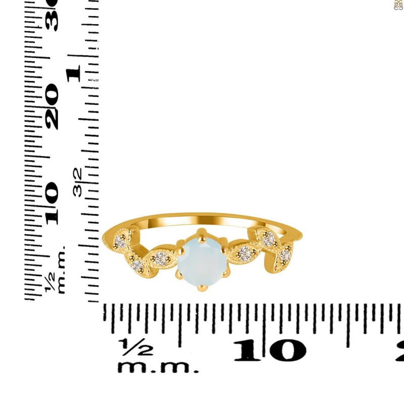 Blue Chalcedony & White Topaz Ring BLX-RDR-2981.