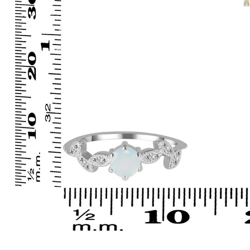 Blue Chalcedony & White Topaz Ring BLX-RDR-2981.