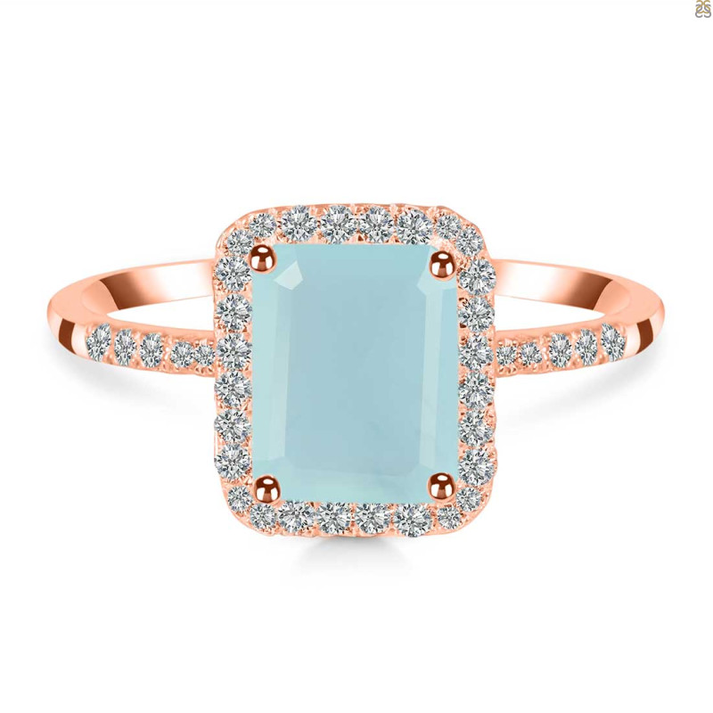 Blue Chalcedony & White Topaz Ring BLX-RDR-3071.