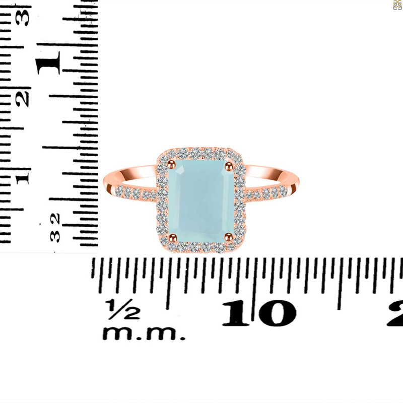 Blue Chalcedony & White Topaz Ring BLX-RDR-3071.
