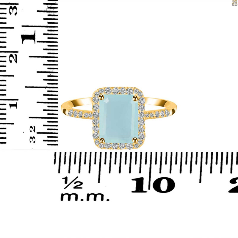 Blue Chalcedony & White Topaz Ring BLX-RDR-3071.