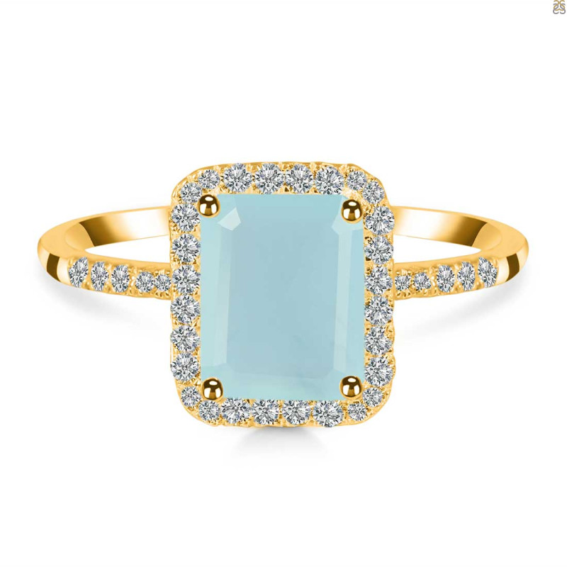 Blue Chalcedony & White Topaz Ring BLX-RDR-3071.
