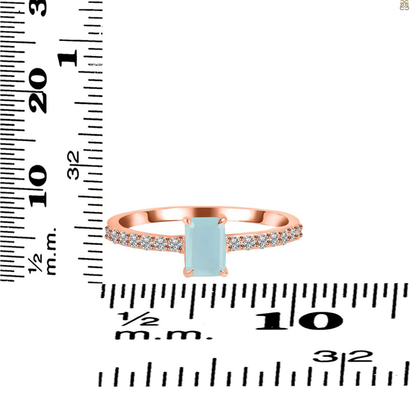 Blue Chalcedony & White Topaz Ring  BLX-RDR-3118.