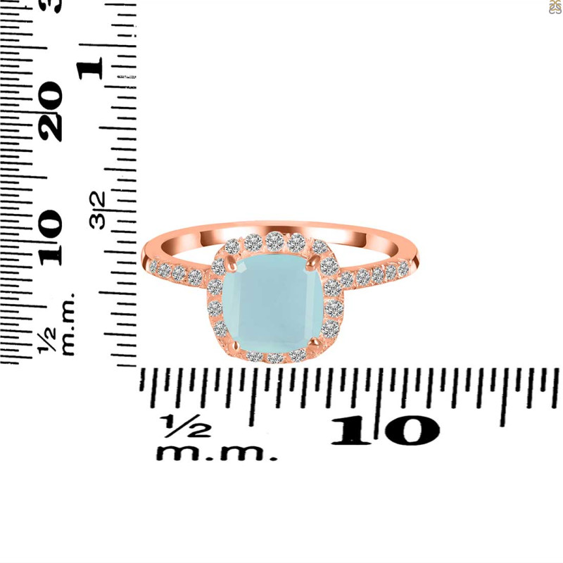 Blue Chalcedony & White Topaz Ring BLX-RDR-3119.