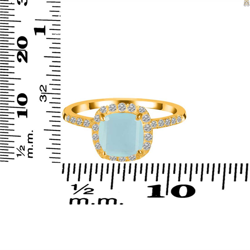 Blue Chalcedony & White Topaz Ring BLX-RDR-3119.