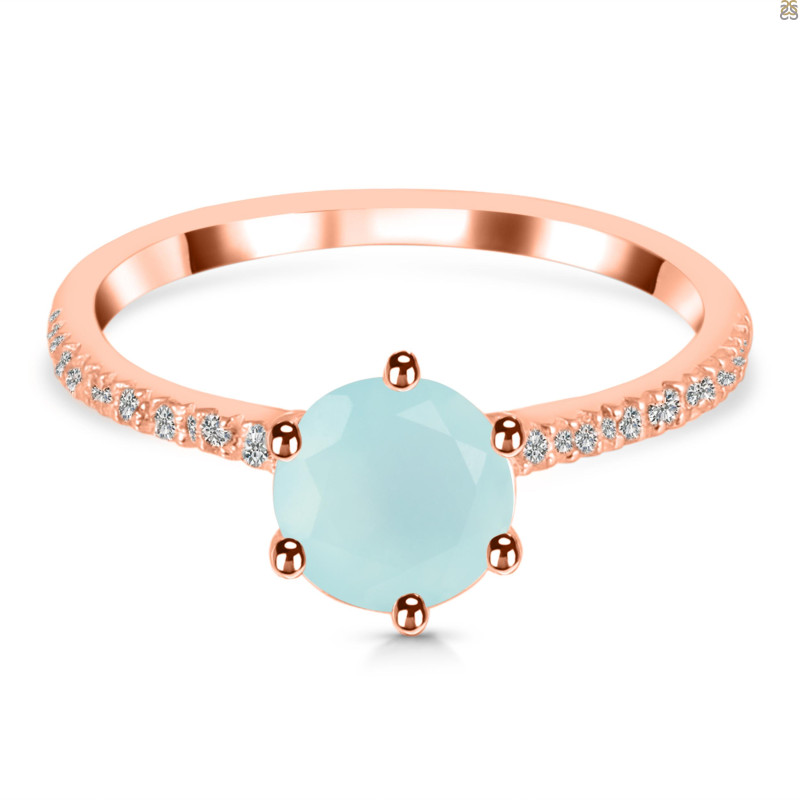 Blue Chalcedony & White Topaz Ring BLX-RDR-3140.