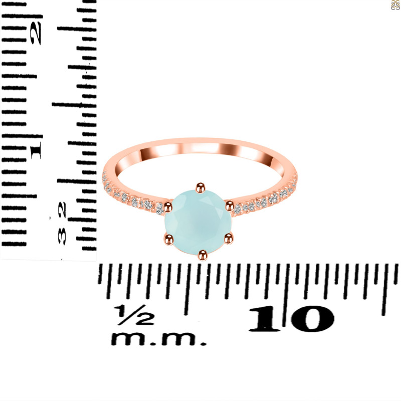 Blue Chalcedony & White Topaz Ring BLX-RDR-3140.