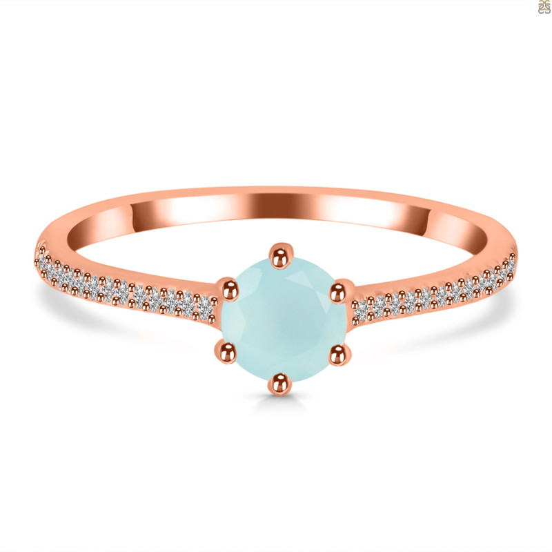 Blue Chalcedony & White Topaz Ring BLX-RDR-3143.