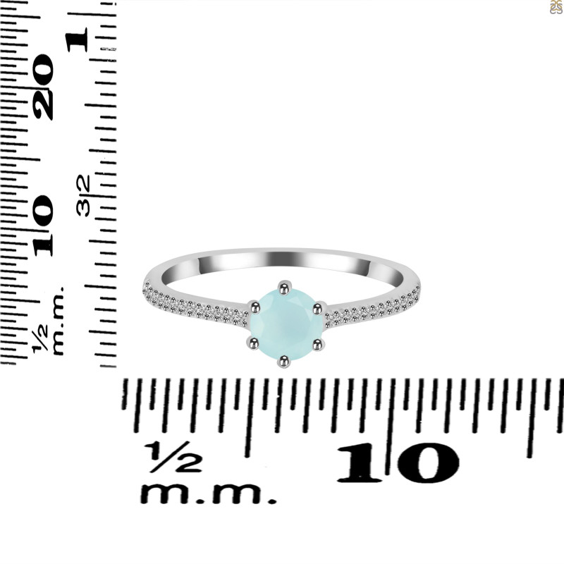 Blue Chalcedony & White Topaz Ring BLX-RDR-3143.
