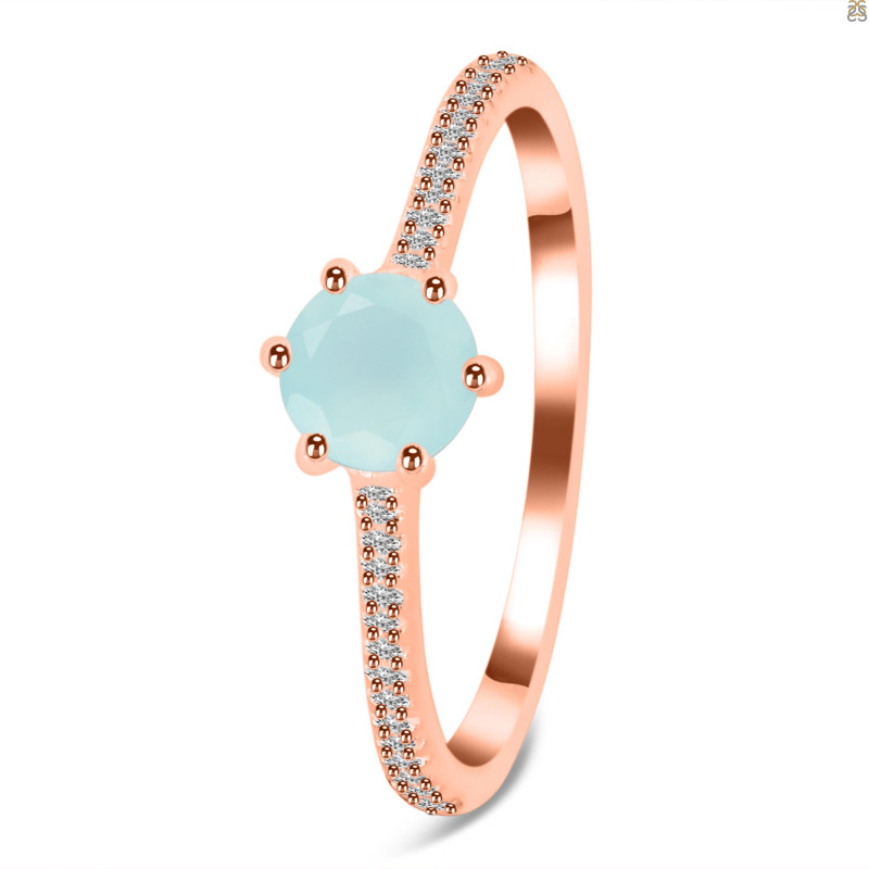 Blue Chalcedony & White Topaz Ring BLX-RDR-3143.